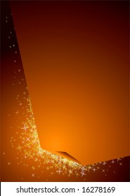 Fundo abstrato ilustrado em laranja com brilhos em branco