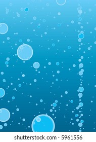Illustrated abstract bubble background in blue and white