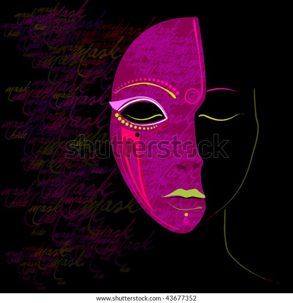 Illustrated Abstract Girl Mask Vector Stock Vector (Royalty Free) 43677352 Shutterstock