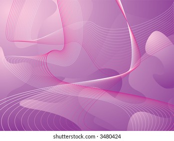 illustrated abstract purple background with flowing lines in white and pink