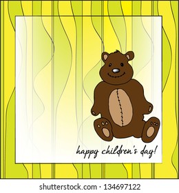 illustrated abstract summer background for children's day - vector illustration