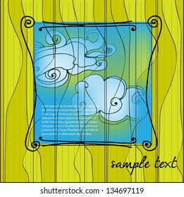 illustrated abstract summer background for your greeting card design - vector illustration