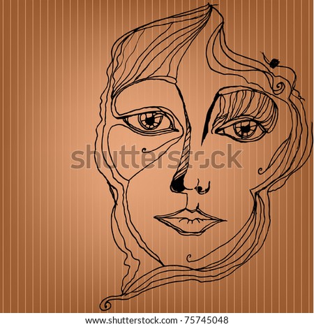 illustrated abstract woman outlines