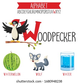 Illustrated Alphabet Letter And Cartoon Objects
