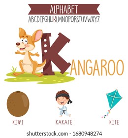 Illustrated Alphabet Letter And Cartoon Objects