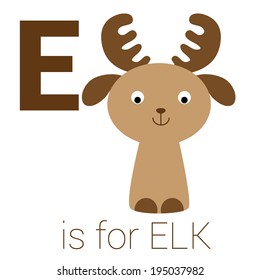 Illustrated alphabet letter E