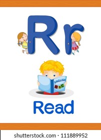 Illustrated alphabet letter and object