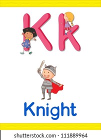 Illustrated alphabet letter and object