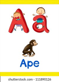 Illustrated alphabet letter and object