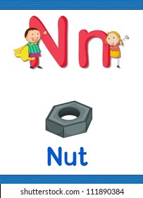 Illustrated alphabet letter and object
