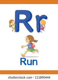 Illustrated alphabet letter and object