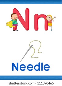 Illustrated alphabet letter and object