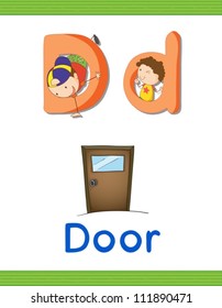Illustrated alphabet letter and object