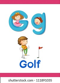 Illustrated alphabet letter and object