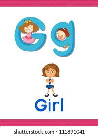 Illustrated alphabet letter and object
