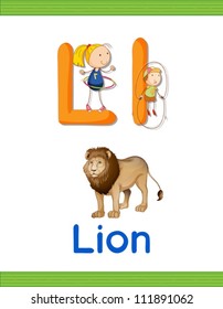 Illustrated alphabet letter and object