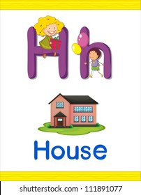Illustrated alphabet letter and object