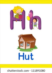 Illustrated alphabet letter and object