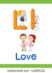 Illustrated alphabet letter and object