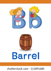 Illustrated alphabet letter and object