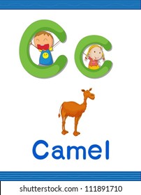 Illustrated alphabet letter and object