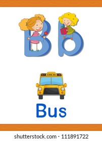 Illustrated alphabet letter and object