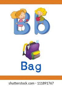Illustrated alphabet letter and object