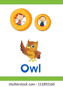 Illustrated alphabet letter and object
