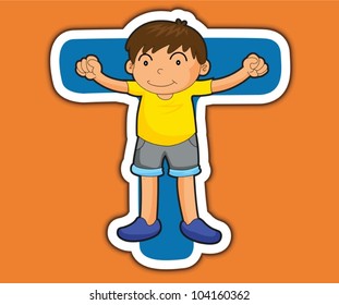 Illustrated alphabet letter series with kids