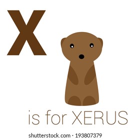 Illustrated alphabet letter X
