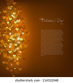 Illustrated background with hearts. Vector