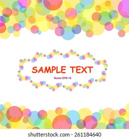 Illustrated background with place for your text. Ornament decorative colorful pattern and sample text. Template for design and decoration