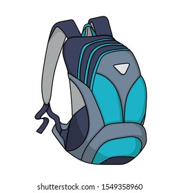 Diseño de mochila ilustrada con fondo blanco aislado de estilo doodle