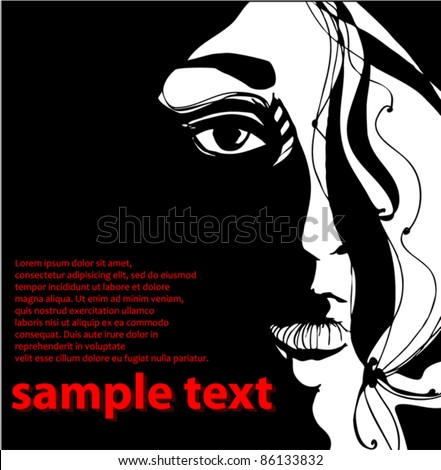 illustrated beautiful lady - vector illustration