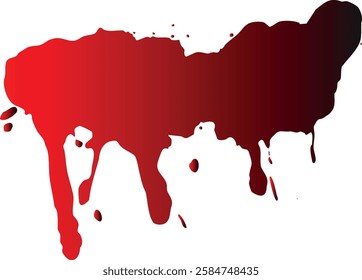 Illustrated blood splatter vector on a transparent background. 