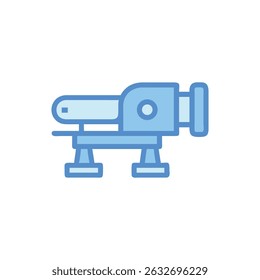 Vício de máquina azul ilustrado no fundo branco para a indústria