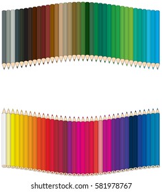 Illustrated borders made of colored pencils 