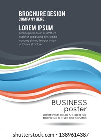 Illustrated business presentation. Magazine cover, business brochure template.