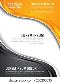 Illustrated business presentation. Magazine cover, business brochure template.