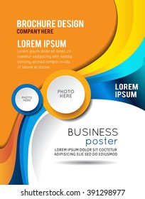 Illustrated business presentation. Magazine cover, business brochure template.