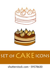 illustrated cake icons| eps8