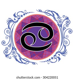 Illustrated cancer zodiac sign