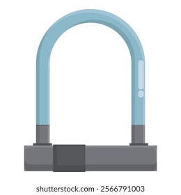 Illustrated cartoon bicycle ulock for enhanced security and theft prevention, featuring a durable, robust, metallic design