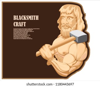 Illustrated character, brutal blacksmith
