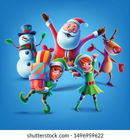 illustrated Christmas characters for greetings