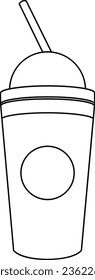 Illustrated Coffee Cup, Take away, Disposable, Tumblr, or Reusable Cup Line Art Illustration.