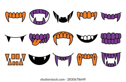 Illustrated collection cartoon vampire