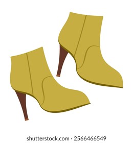 Illustrated Collection of Unique Winter Footwear Styles. Flat Vector