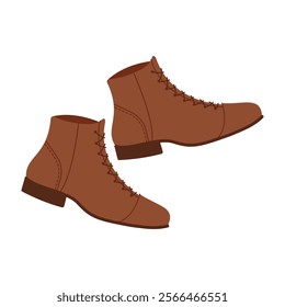 Illustrated Collection of Unique Winter Footwear Styles. Flat Vector