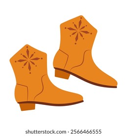 Illustrated Collection of Unique Winter Footwear Styles. Flat Vector